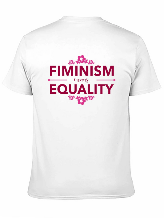 Camiseta Negra Feminismo Requiere Igualdad Diseño Floral