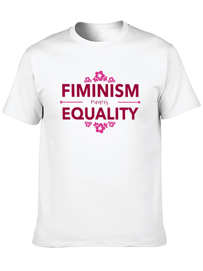 Camiseta Negra Feminismo Requiere Igualdad Diseño Floral