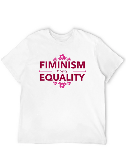 Camiseta Negra Feminismo Requiere Igualdad Diseño Floral