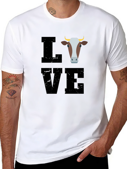 Camiseta Negra con Diseño de Vaca LOVE