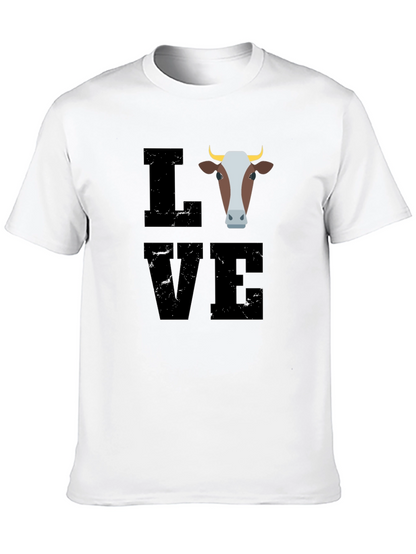 Camiseta Negra con Diseño de Vaca LOVE