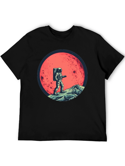 Camiseta Negra Astronauta en Marte