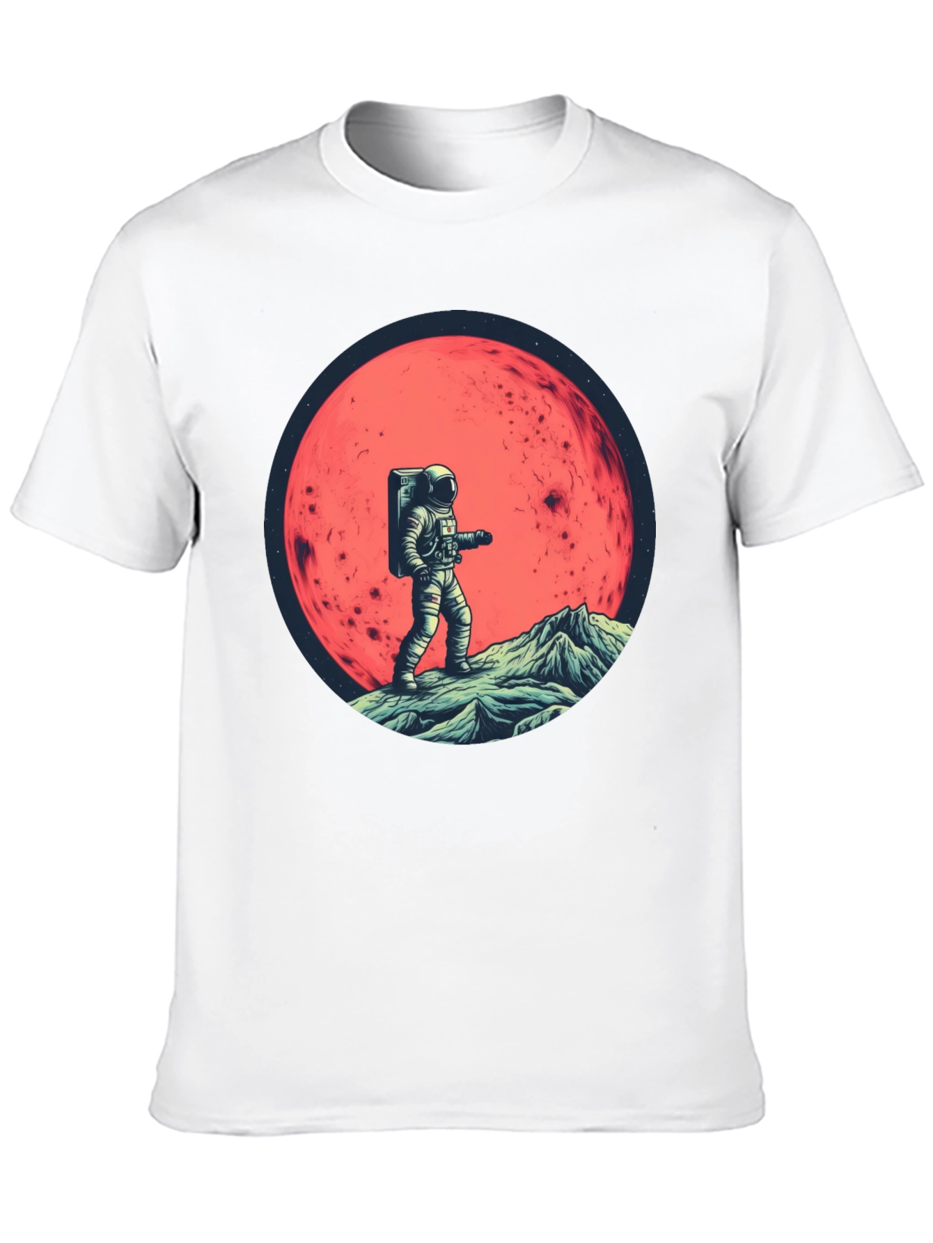 Camiseta Negra Astronauta en Marte