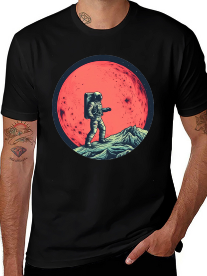 Camiseta Negra Astronauta en Marte
