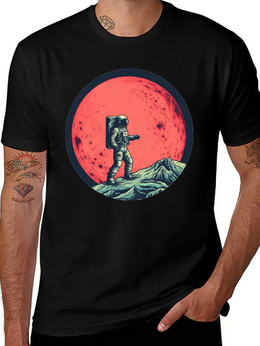 Camiseta Negra Astronauta en Marte