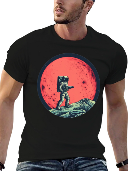Camiseta Negra Astronauta en Marte