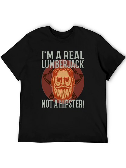 Camiseta Negra: Leñador Auténtico No Hipster