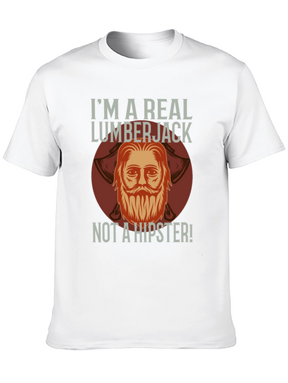 Camiseta Negra: Leñador Auténtico No Hipster