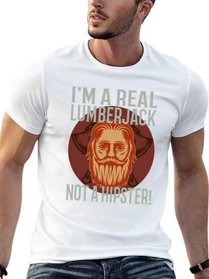 Camiseta Negra: Leñador Auténtico No Hipster