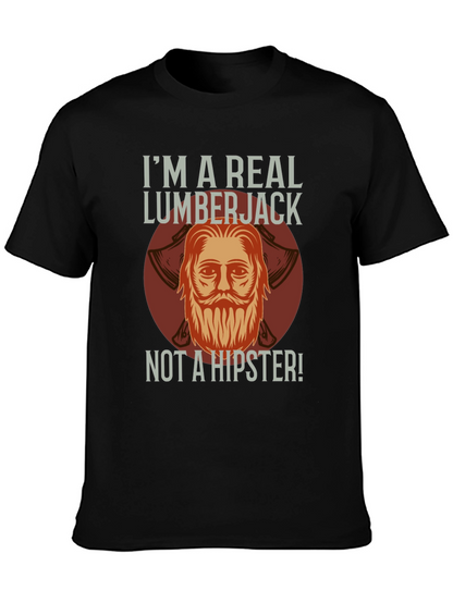 Camiseta Negra: Leñador Auténtico No Hipster