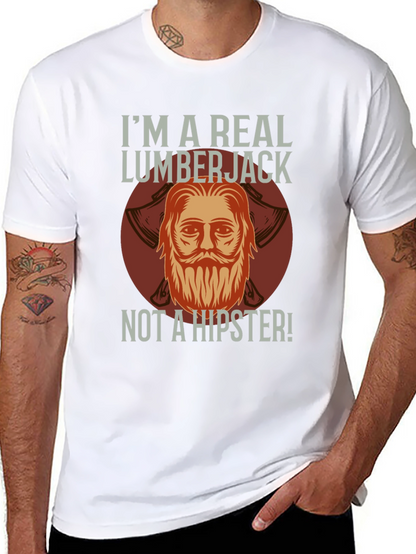 Camiseta Negra: Leñador Auténtico No Hipster