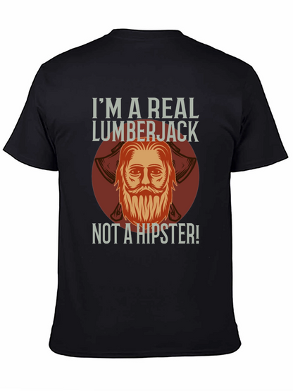 Camiseta Negra: Leñador Auténtico No Hipster
