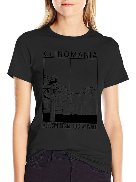 Camiseta Negra Clinomanía - Deseo de Quedarse en Cama