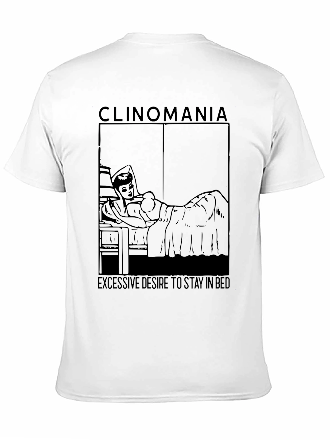Camiseta Negra Clinomanía - Deseo de Quedarse en Cama
