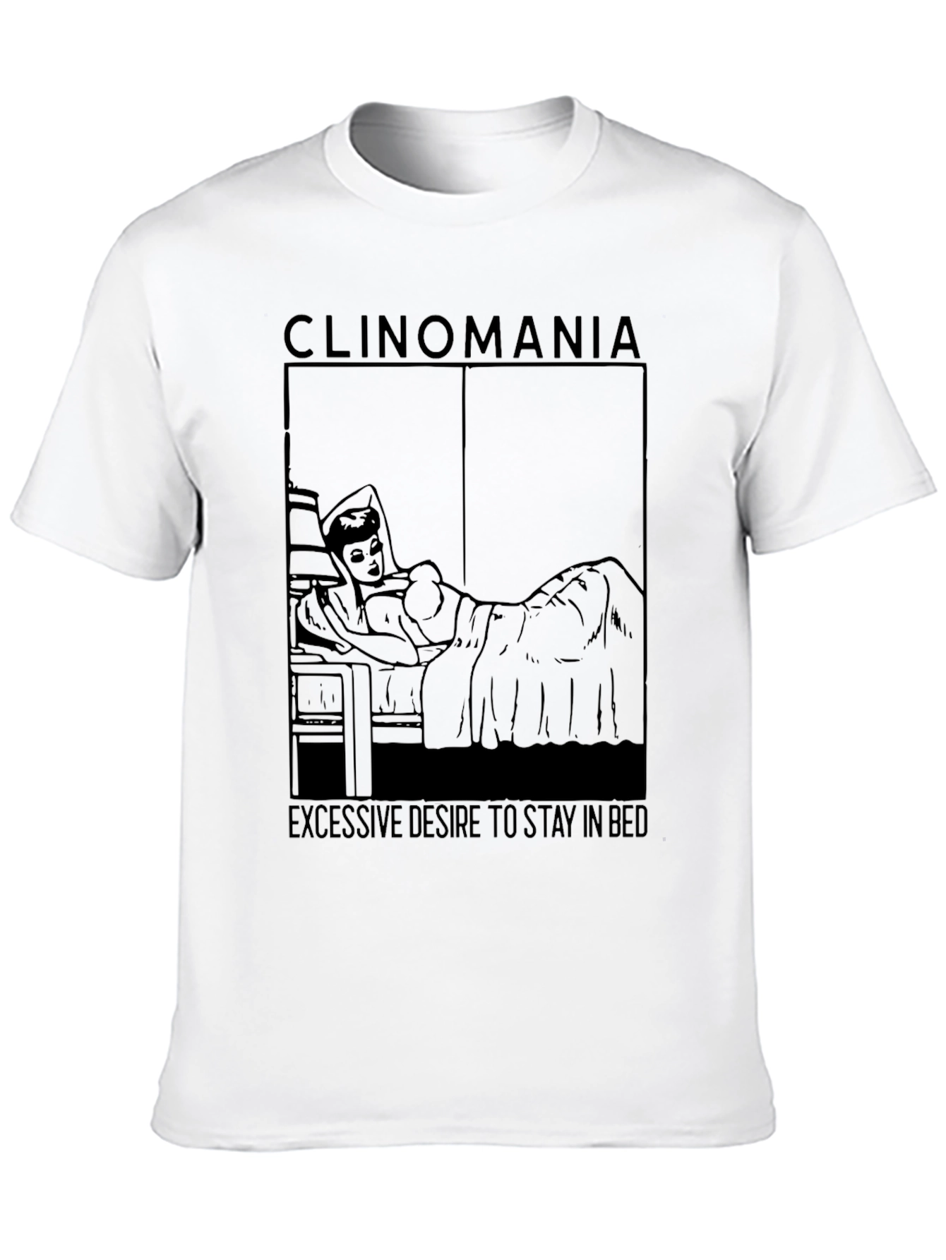 Camiseta Negra Clinomanía - Deseo de Quedarse en Cama