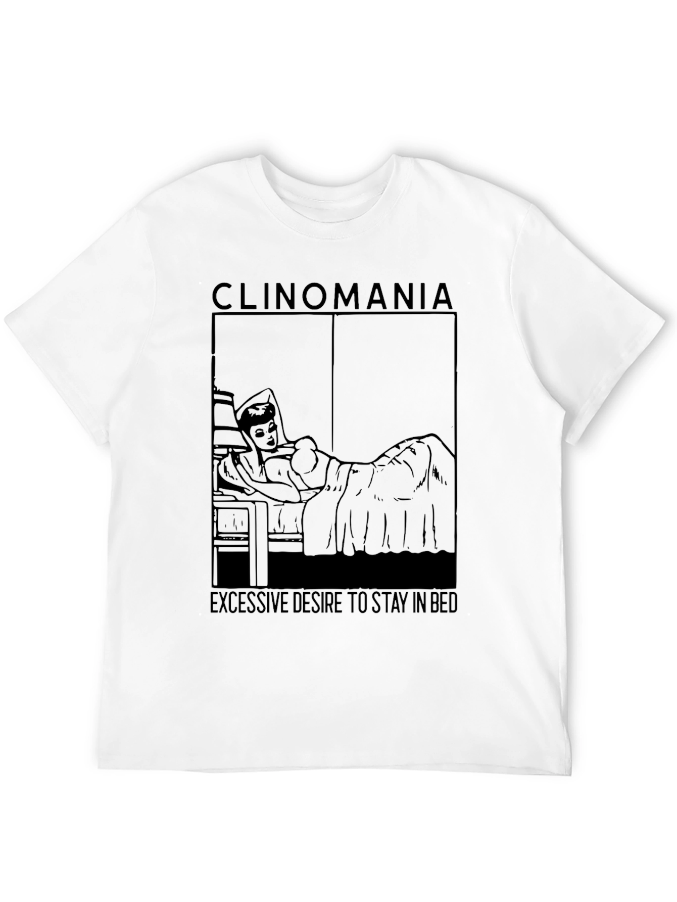Camiseta Negra Clinomanía - Deseo de Quedarse en Cama