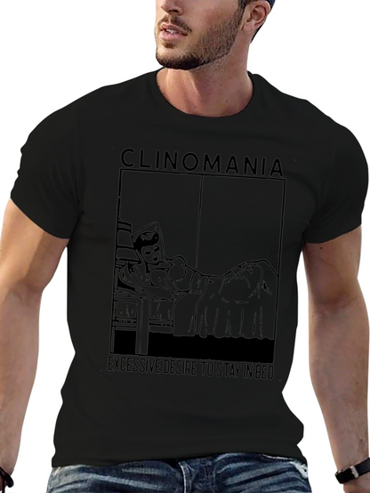 Camiseta Negra Clinomanía - Deseo de Quedarse en Cama