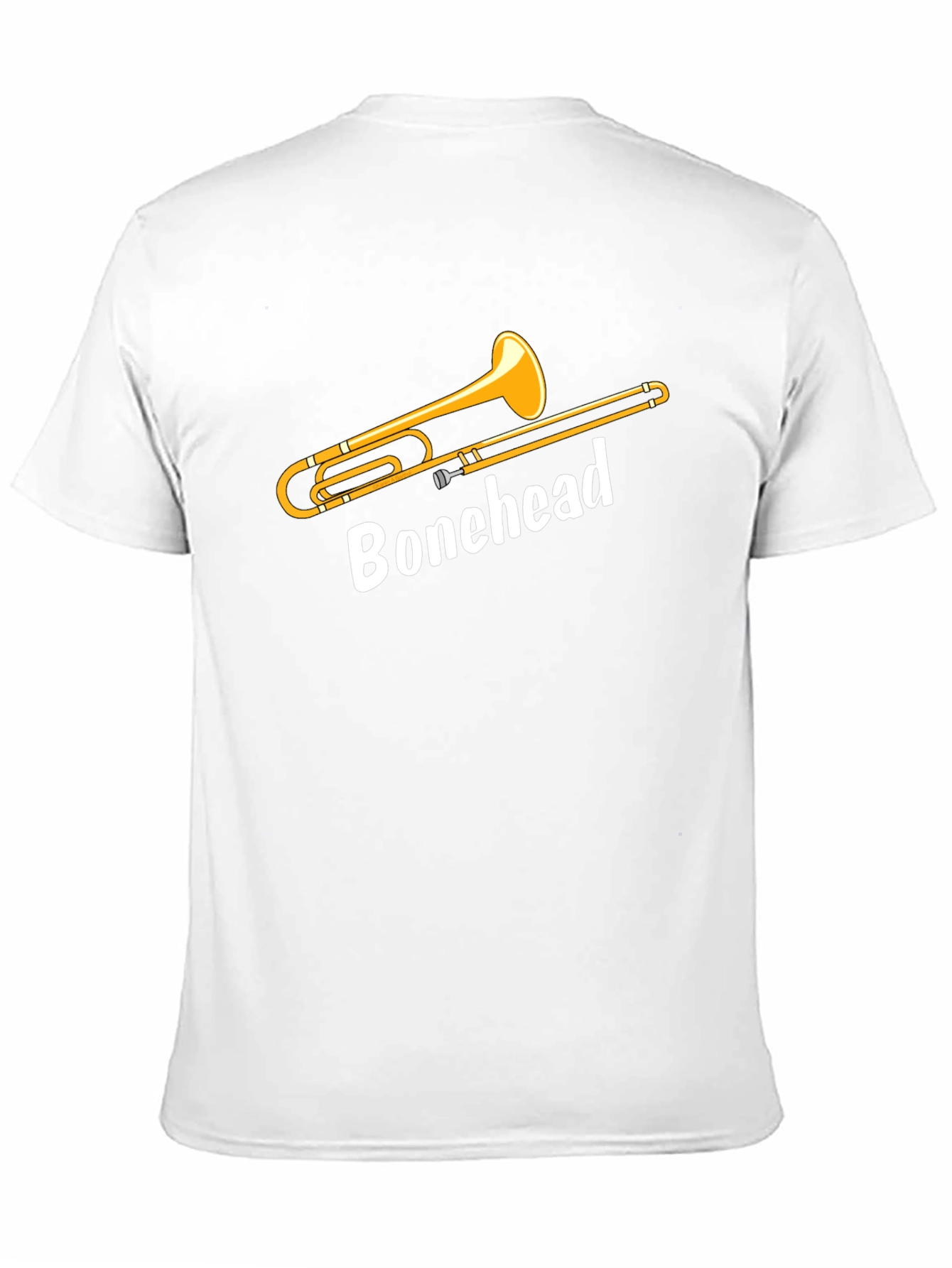 Camiseta Negra Bonehead Trombonista - Diseño Único