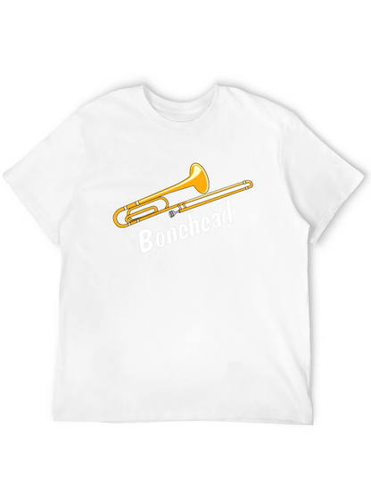 Camiseta Negra Bonehead Trombonista - Diseño Único