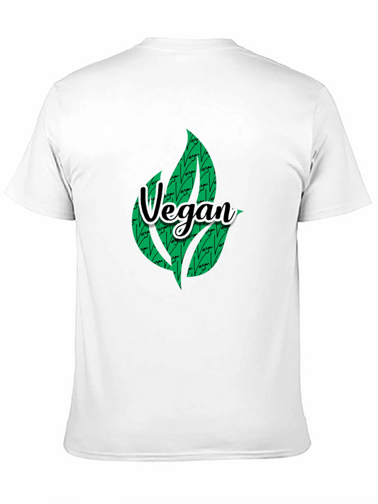 Camiseta Negra Vegana con Diseño de Hojas