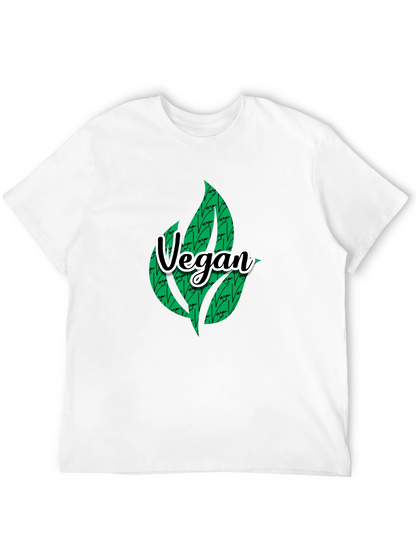 Camiseta Negra Vegana con Diseño de Hojas
