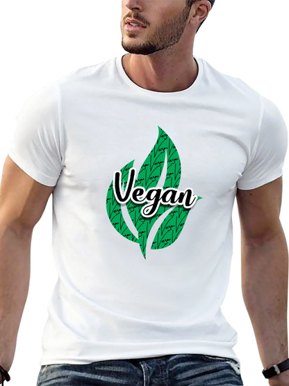 Camiseta Negra Vegana con Diseño de Hojas