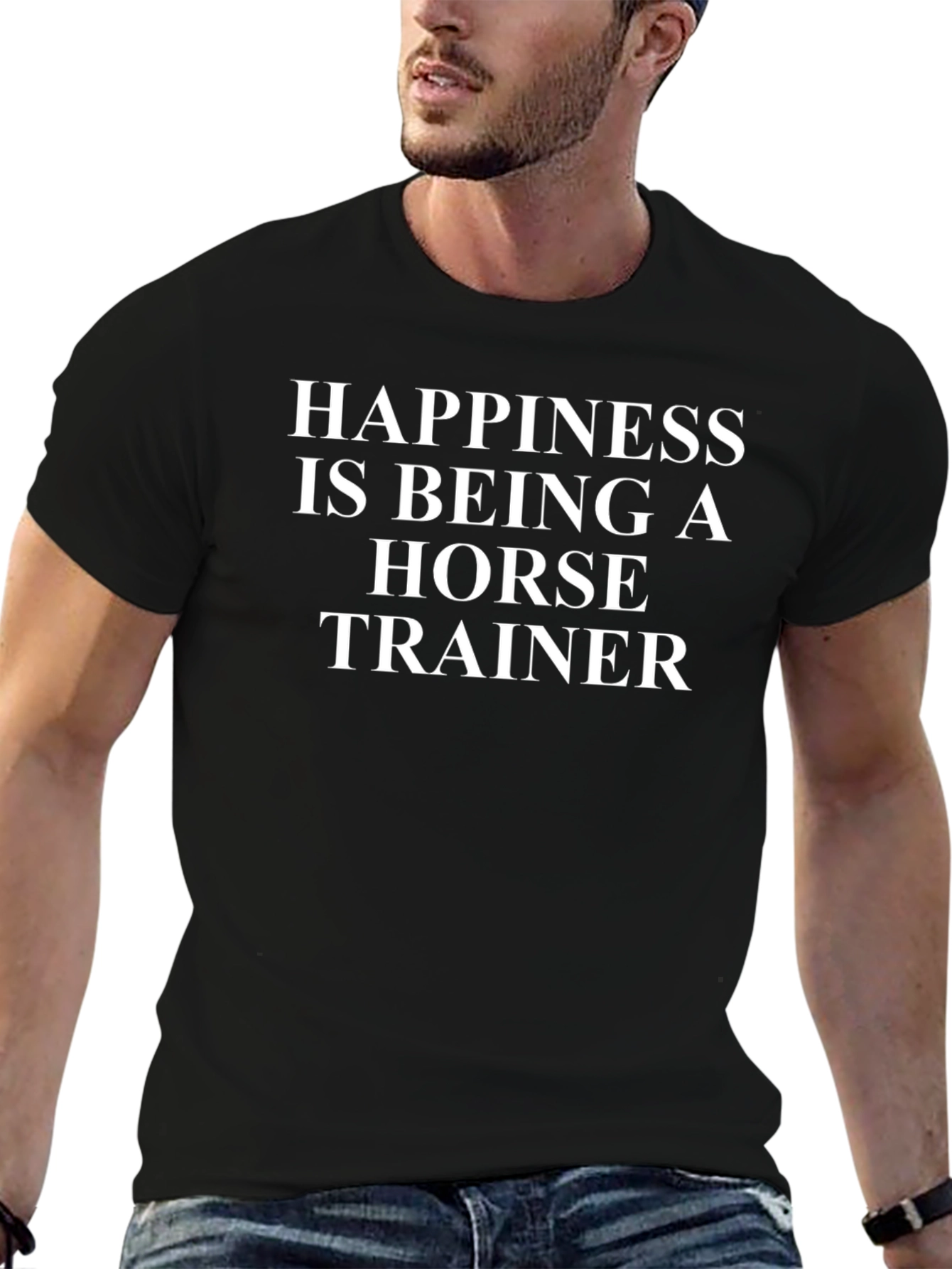 Camiseta Negra Happiness Horse Trainer