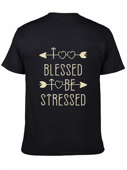 Camiseta Negra con Diseño Blessed To Be Stressed