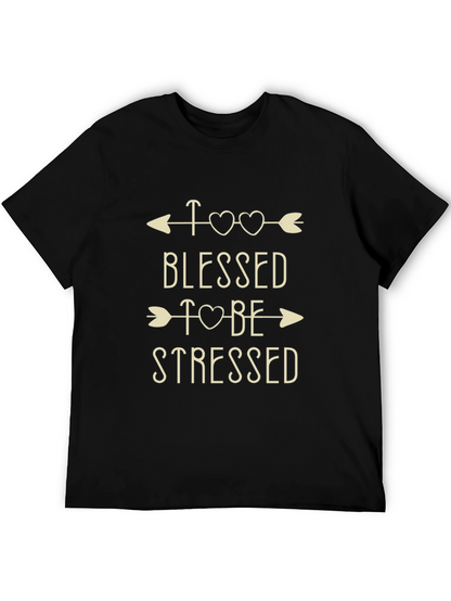Camiseta Negra con Diseño Blessed To Be Stressed