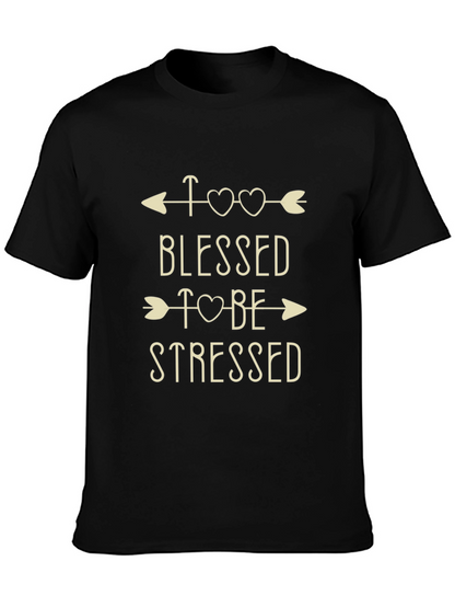 Camiseta Negra con Diseño Blessed To Be Stressed
