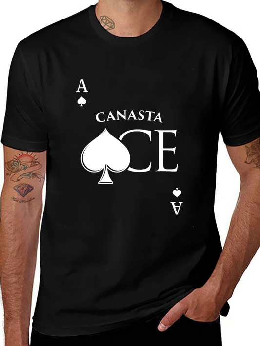 Camiseta Negra Canasta Ace de Espadas para Juego de Cartas