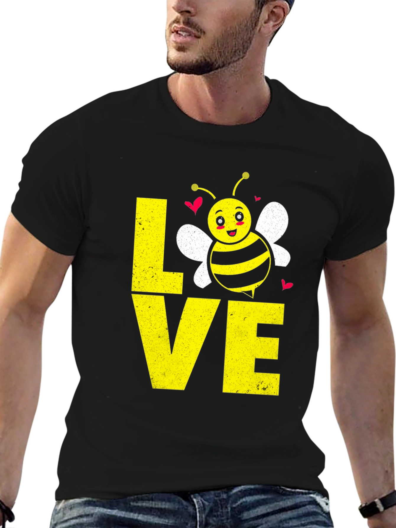 Camiseta Negra con Abeja LOVE