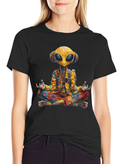 Camiseta Alien Hippie Meditando