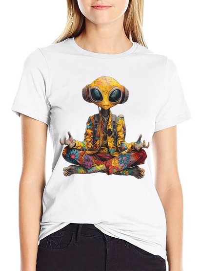 Camiseta Alien Hippie Meditando