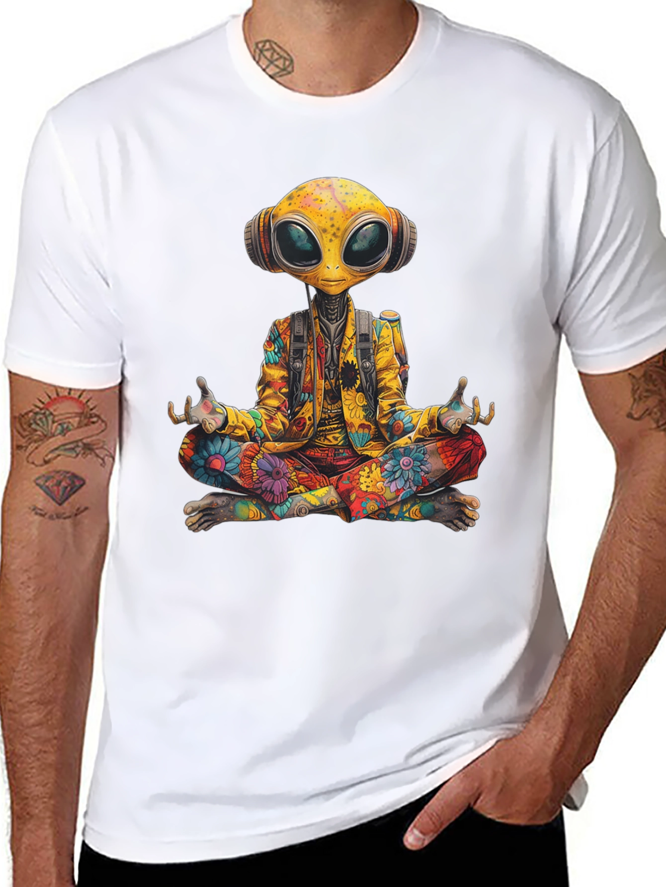 Camiseta Alien Hippie Meditando