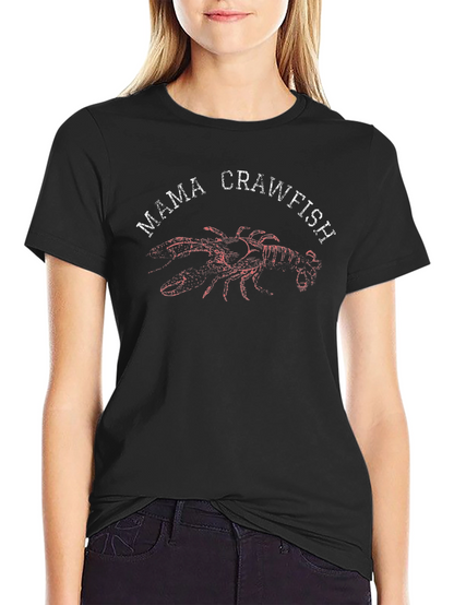Camiseta Negra Mama Crawfish para Amantes de los Mariscos