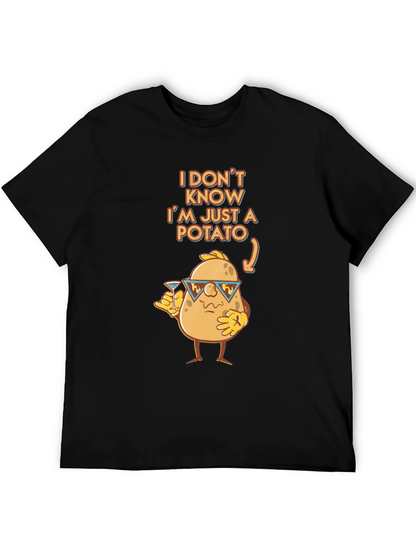 Camiseta Negra con Diseño de Papa Divertida