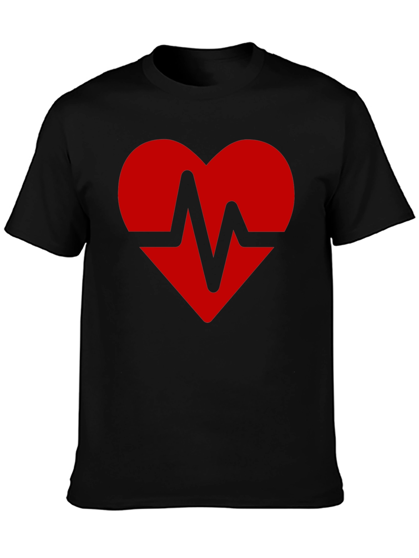 Camiseta Negra Corazón Latido