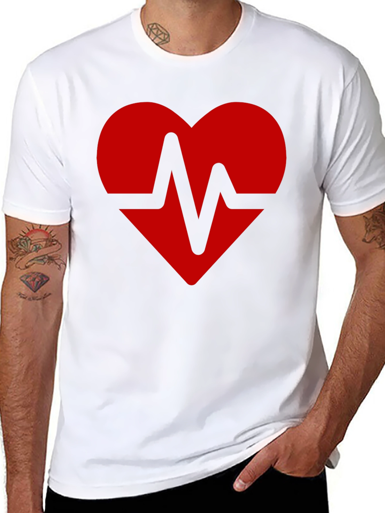 Camiseta Negra Corazón Latido