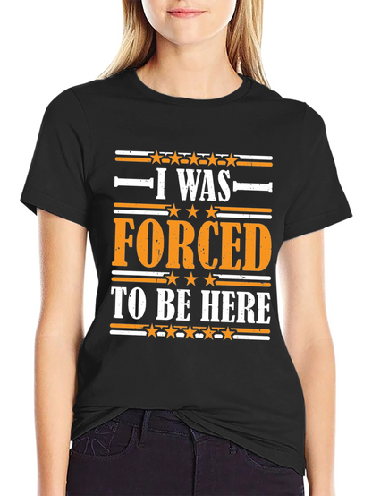 Camiseta Negra con Estampado Forced To Be Here