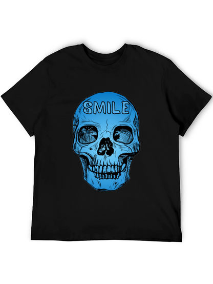 Camiseta Negra con Calavera Azul Smile