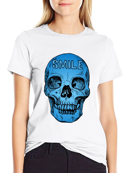 Camiseta Negra con Calavera Azul Smile