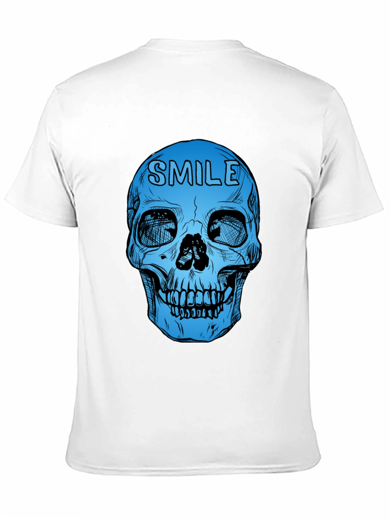 Camiseta Negra con Calavera Azul Smile