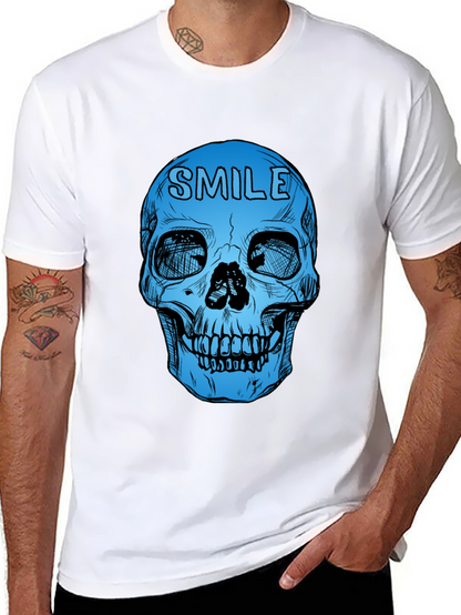 Camiseta Negra con Calavera Azul Smile