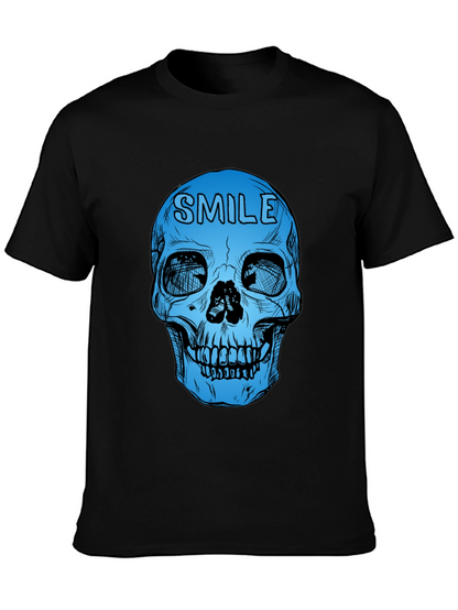 Camiseta Negra con Calavera Azul Smile