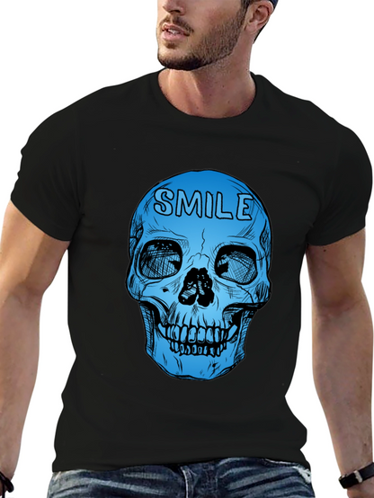 Camiseta Negra con Calavera Azul Smile