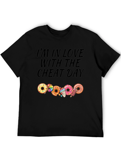 Camiseta Negra Cheat Day con Donas y Dulces