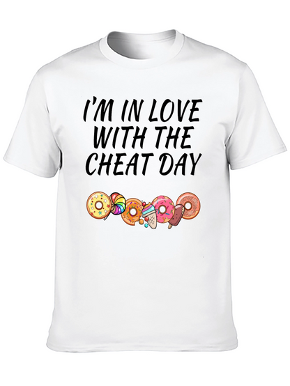 Camiseta Negra Cheat Day con Donas y Dulces