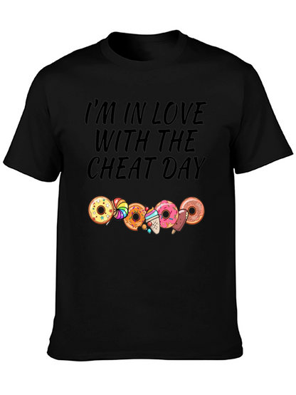 Camiseta Negra Cheat Day con Donas y Dulces