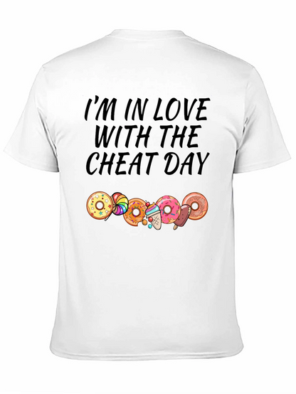 Camiseta Negra Cheat Day con Donas y Dulces